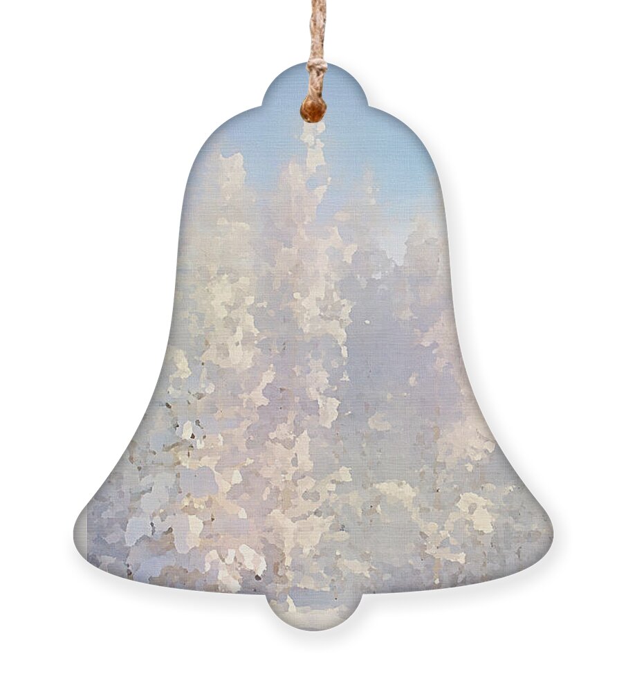 Nature Ornament featuring the mixed media White Forest Morning by Shelli Fitzpatrick