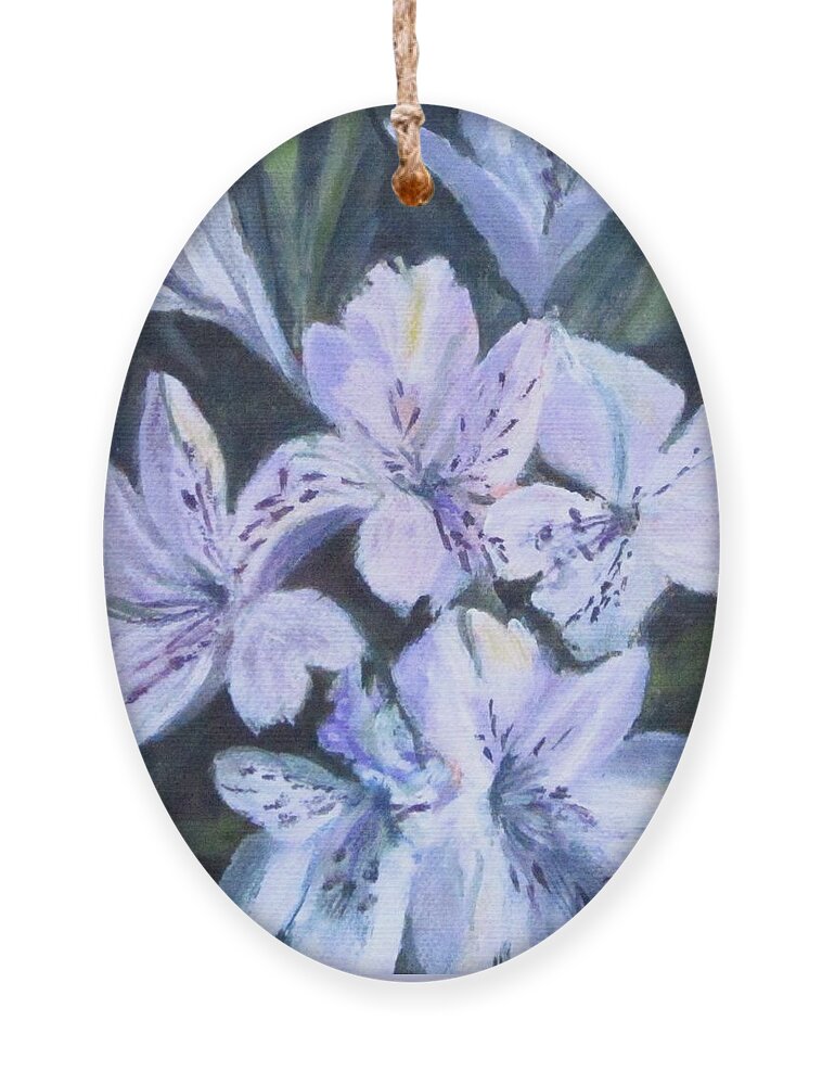 Acrylic Ornament featuring the painting White Peruvian Lily by Paula Pagliughi