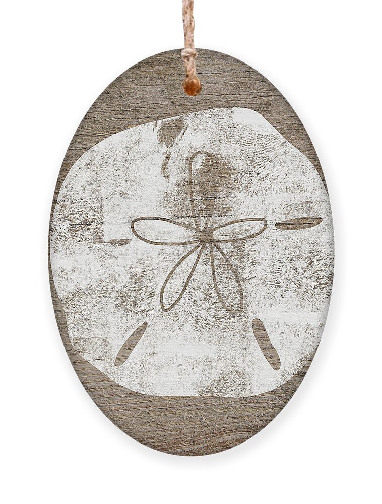 Wood Ornament featuring the mixed media White Sand Dollar- Art by Linda Woods by Linda Woods