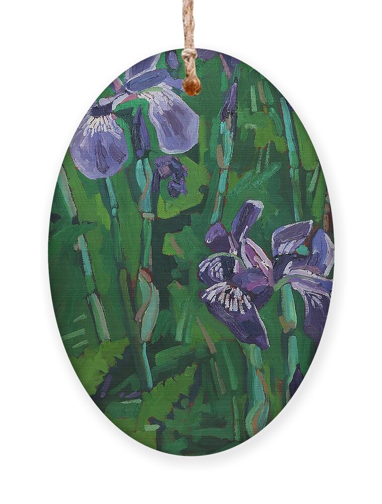 1782 Ornament featuring the painting Wild Iris by Phil Chadwick