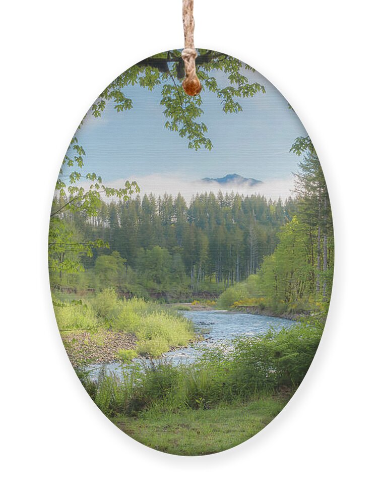 Wilson River Ornament featuring the photograph Wilson River in Spring by Kristina Rinell