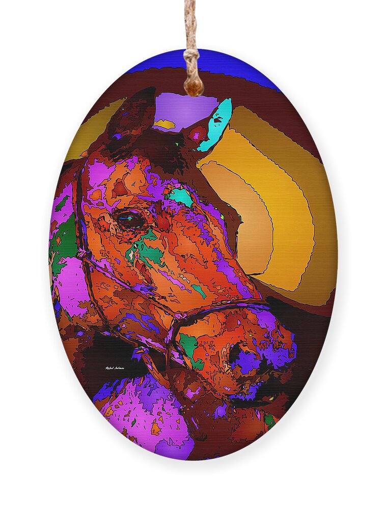 Rafael Salazar Ornament featuring the digital art Winning Circle by Rafael Salazar