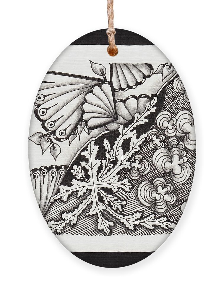 Zentangle Ornament featuring the drawing Winter Spring Summer 'n Fall by Jan Steinle