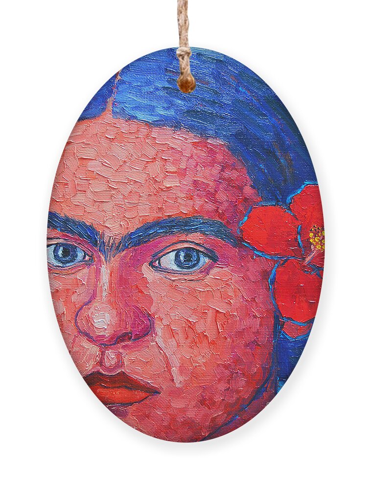 Frida Ornament featuring the painting Young Frida Kahlo by Ana Maria Edulescu