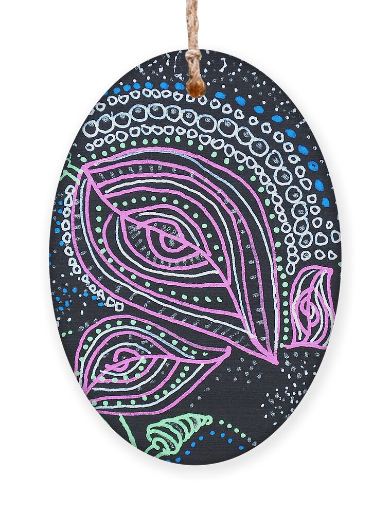 Caregiver Ornament featuring the drawing Zentangle Flower by Carole Brecht