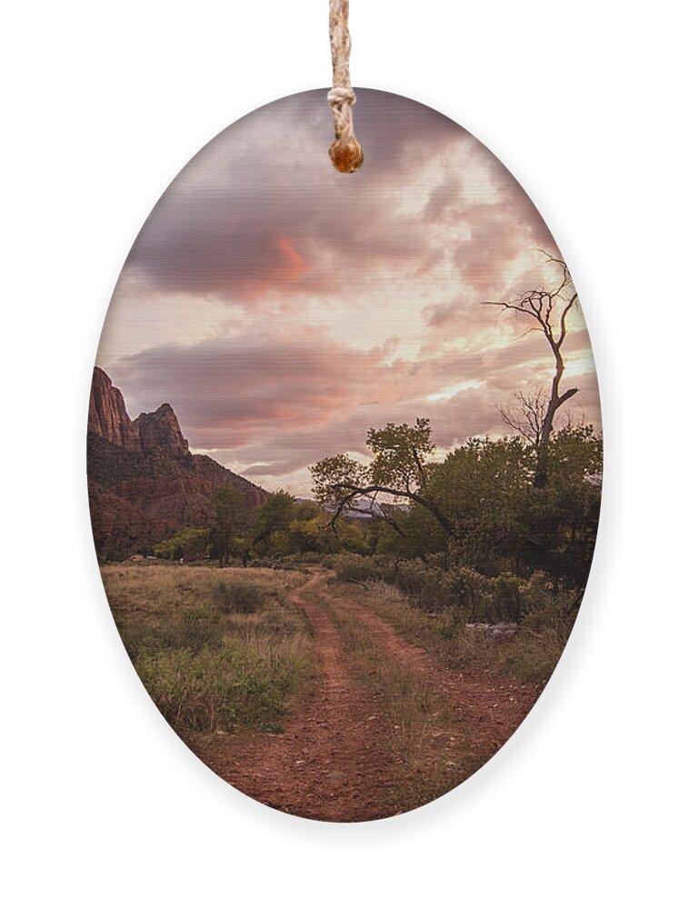 Zion Ornament featuring the photograph Zion Sunset by Wesley Aston