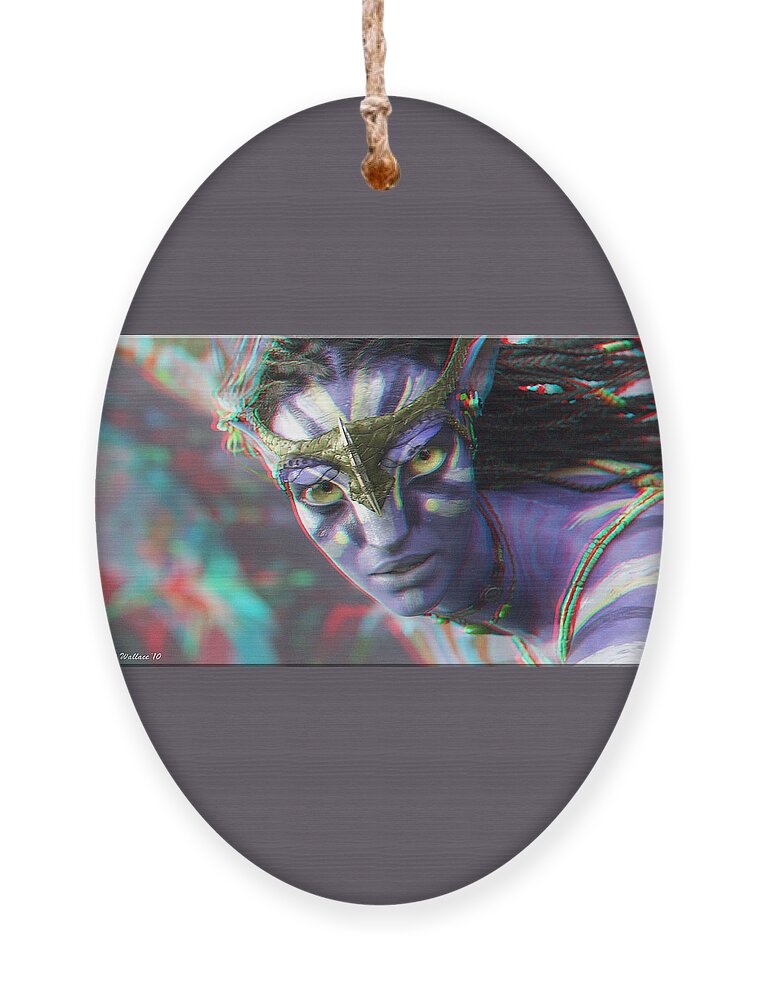 3d Ornament featuring the photograph Zoe Saldana - Neytiri - Use Red and Cyan 3D glasses by Brian Wallace
