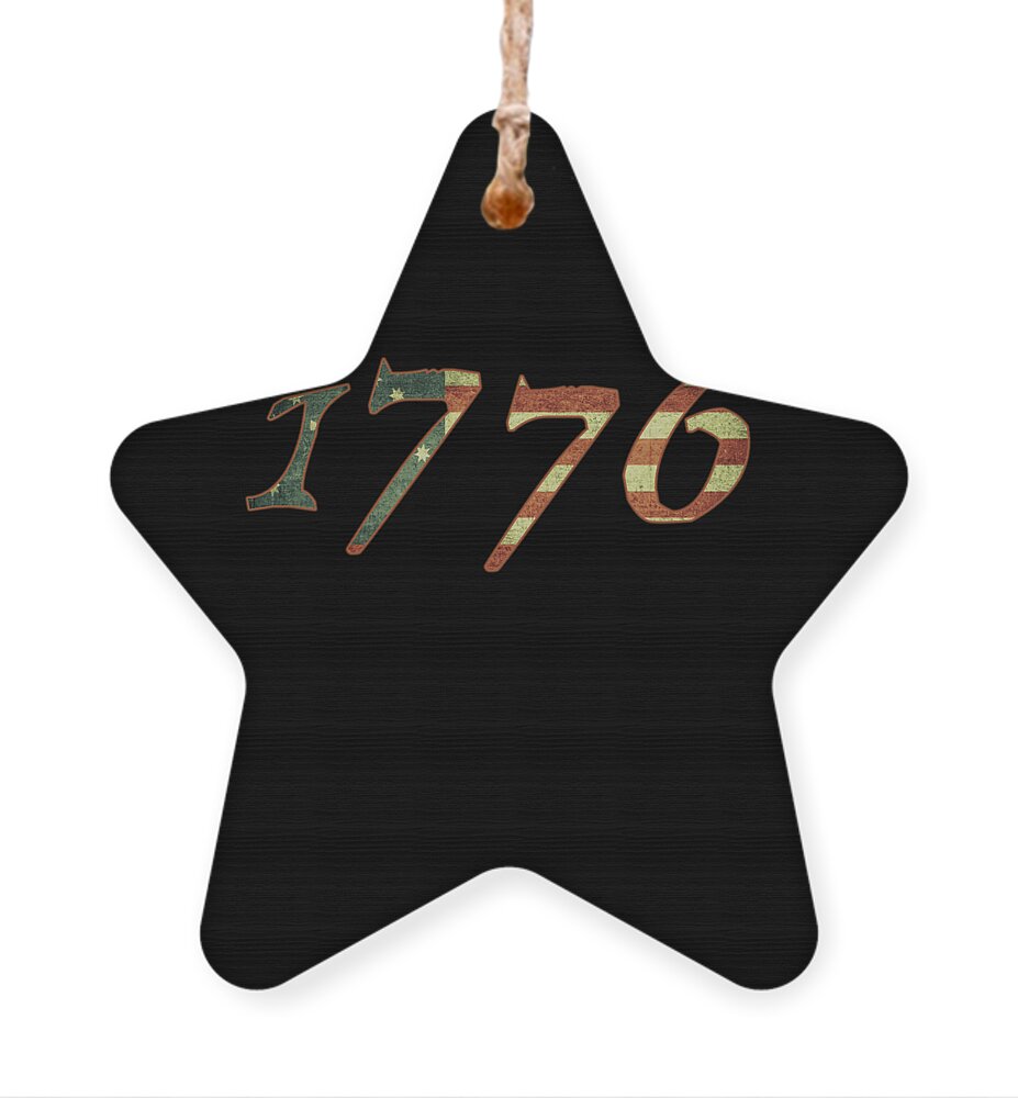 Funny Ornament featuring the digital art 1776 Declaration of Independence US Flag by Flippin Sweet Gear
