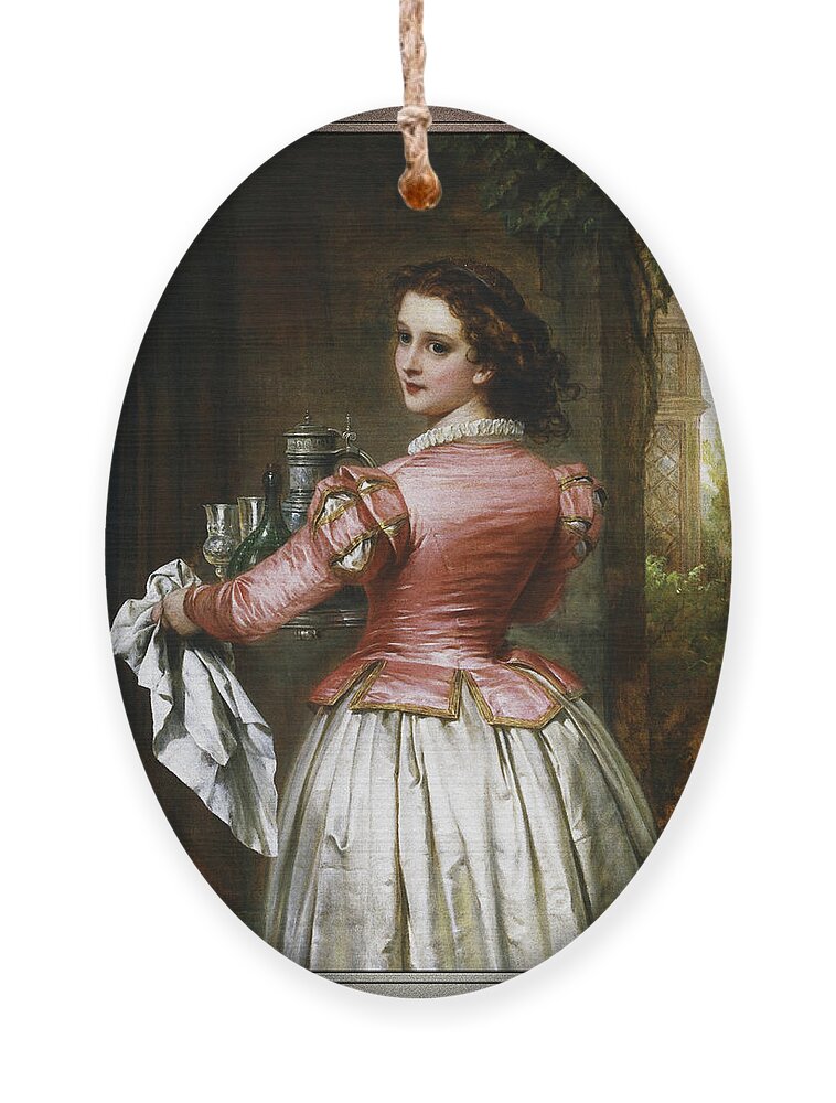 Anne Page Ornament featuring the painting Anne Page by Thomas-Francis Dicksee by Rolando Burbon