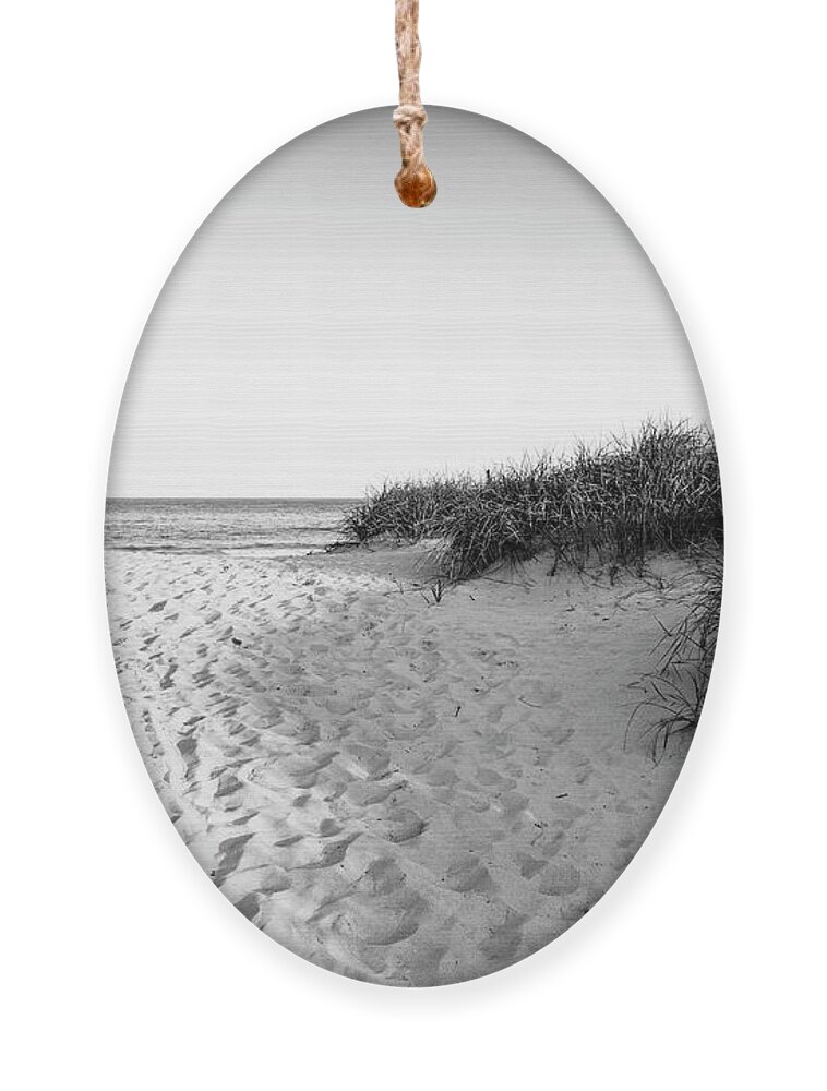 Black And White Ornament featuring the photograph Hampton Beach #2 by Mircea Costina Photography