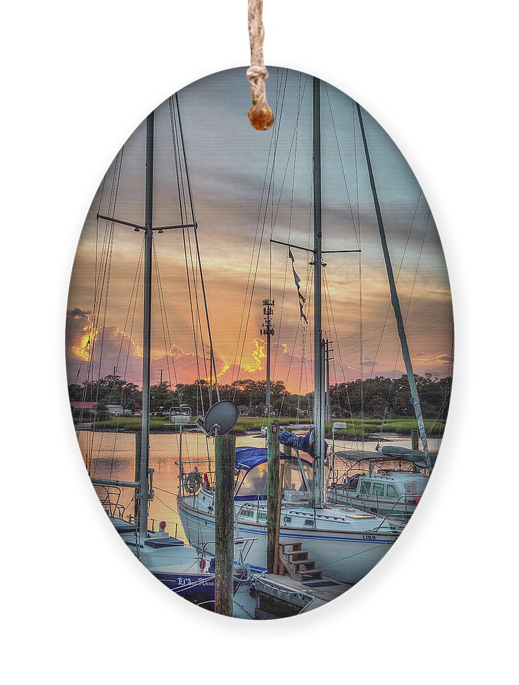 St Augustine Ornament featuring the photograph San Sebastian River Sunset #1 by Joseph Desiderio