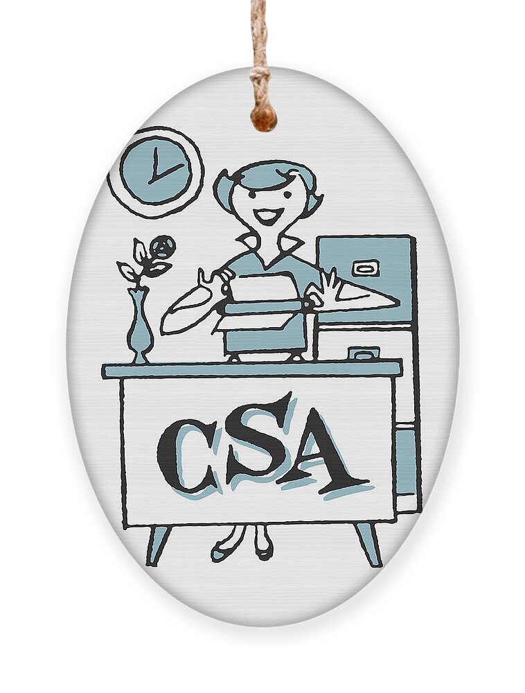 Girl Sitting at Desk Ornament by CSA Images - Pixels