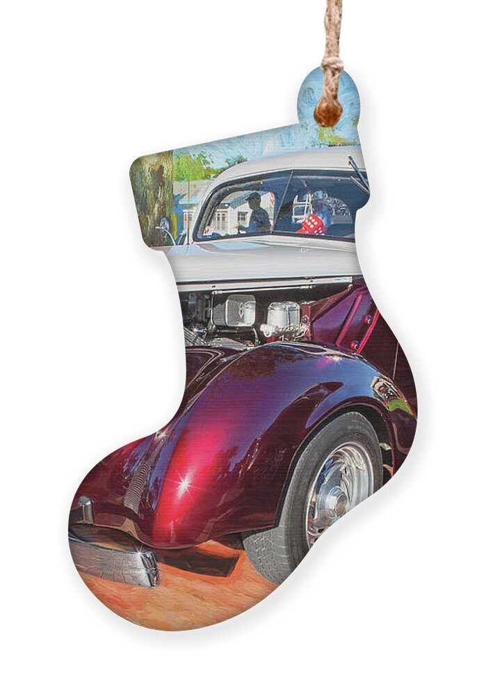 1937 Ford 2 Door Slant Back Ornament featuring the photograph 1937 Ford 2 Door Slant back Hot Rod 11a by Rich Franco