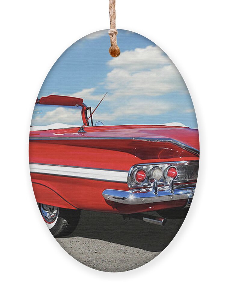 1960 Impala Ornament featuring the photograph 1960 Chevy Impala Convertible by Mike McGlothlen