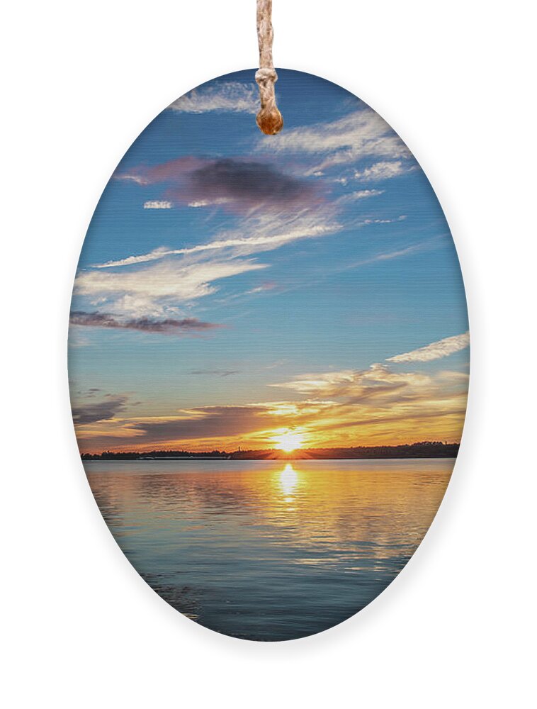 Cloudy Ornament featuring the photograph Sunset #2 by Doug Long