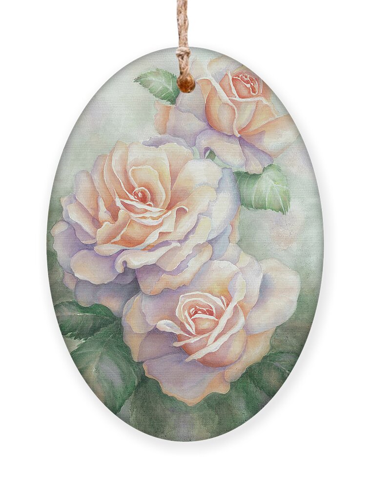 Roses Ornament featuring the painting 3 Sisters by Lori Taylor
