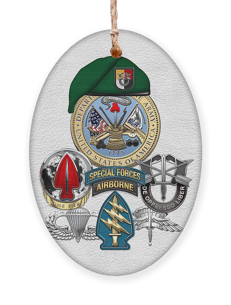  ‘u.s. Army Special Forces’ Collection By Serge Averbukh Ornament featuring the digital art 3rd Special Forces Group - Green Berets Special Edition by Serge Averbukh