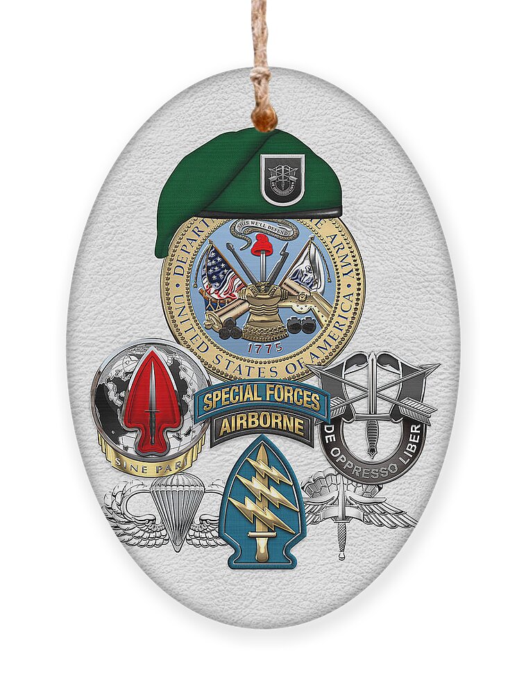 ‘u.s. Army Special Forces’ Collection By Serge Averbukh Ornament featuring the digital art 5th Special Forces Group - Green Berets Special Edition by Serge Averbukh