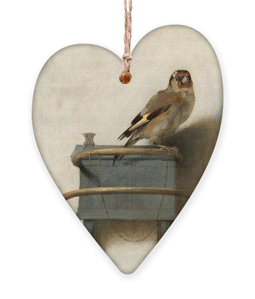 Carel Fabritius Ornament featuring the painting The Goldfinch by Carel Fabritius