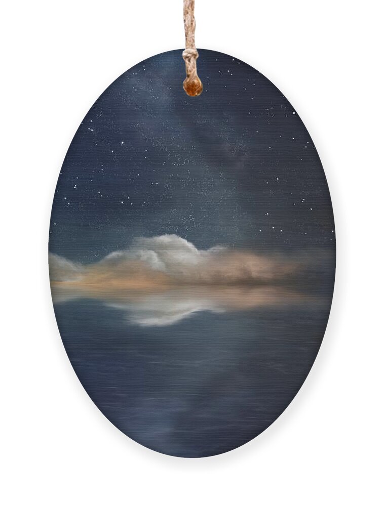Midnight Sky Ornament featuring the painting A Midnight Sky by Mark Taylor