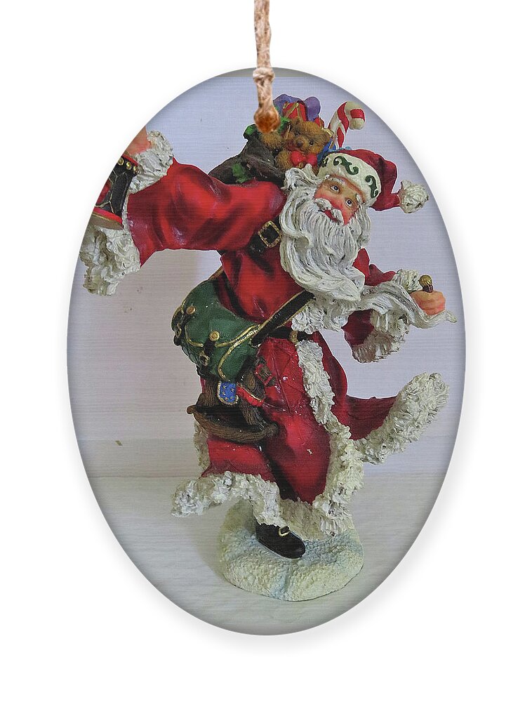 Santa Claus Ornament featuring the photograph A Right Jolly Old Elf by Linda Stern