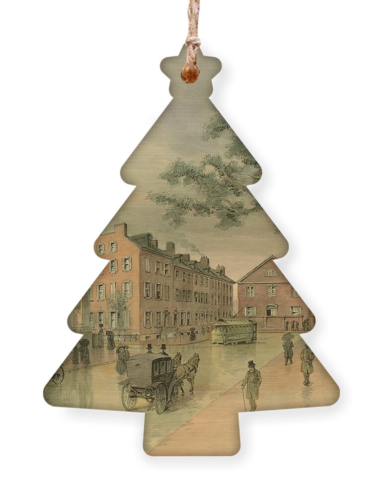 Taylor Ornament featuring the painting A Southwestern View of Washington Square by Frank Hamilton Taylor
