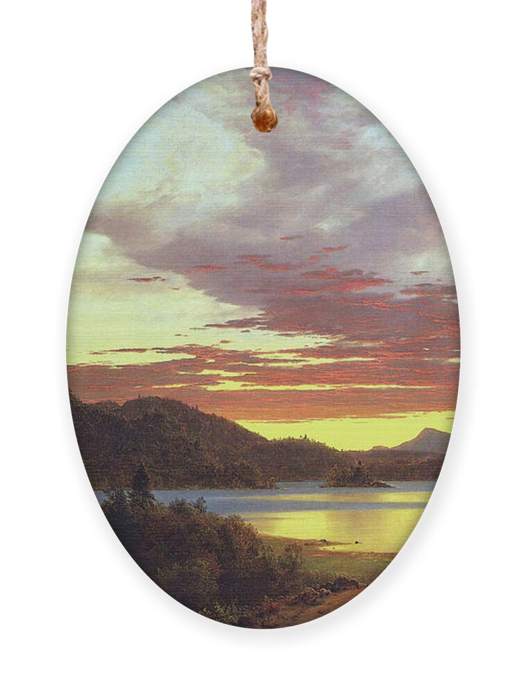 Church Ornament featuring the painting A Sunset by Frederic Edwin Church