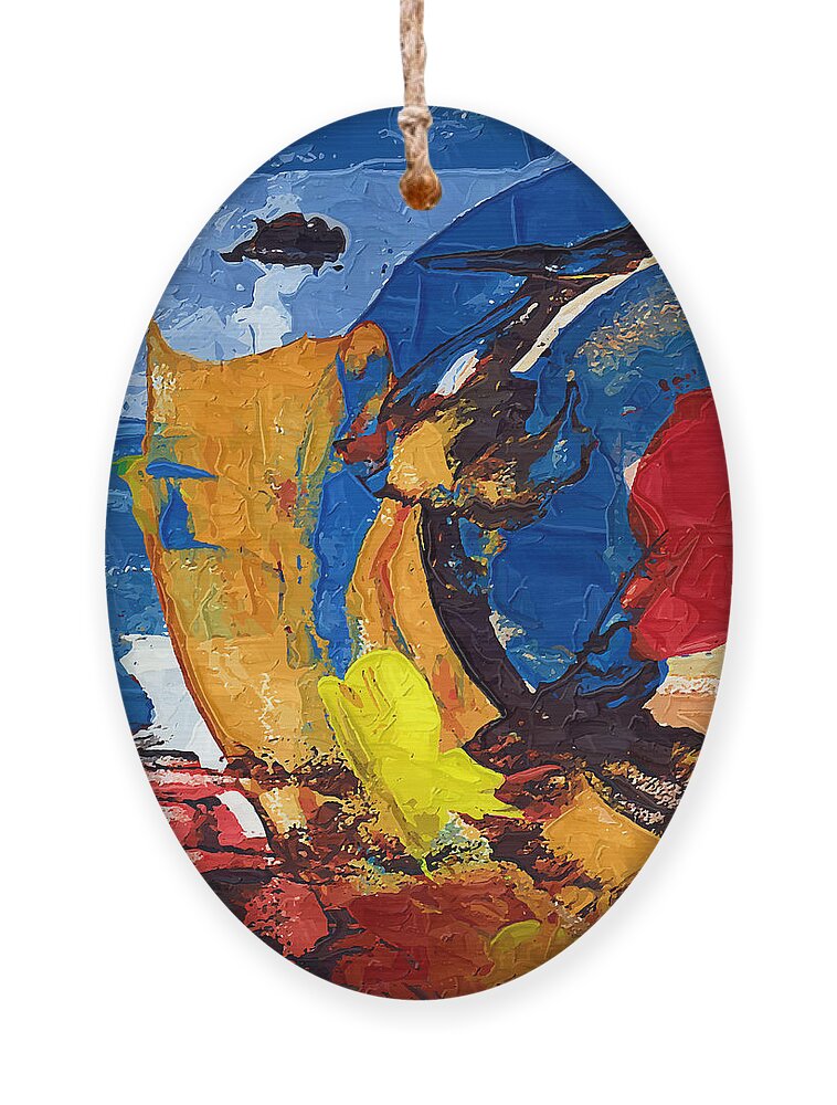 Collage Ornament featuring the digital art Abstract Painting by Azdesign