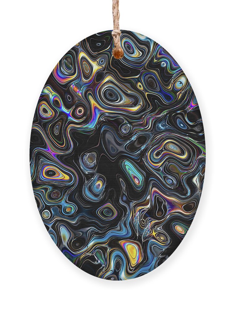 Psychedelic Ornament featuring the digital art Abstract Psychedelic Pattern by Phil Perkins