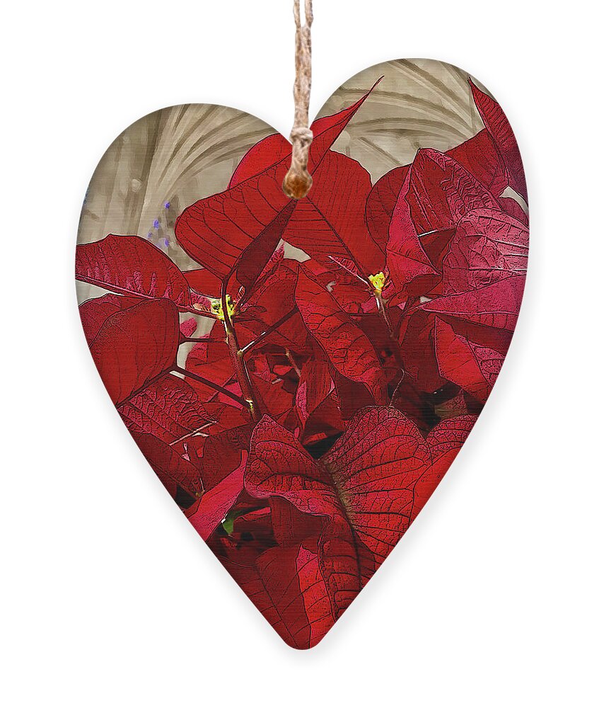Poinsettia Ornament featuring the digital art Advent by Gina Harrison
