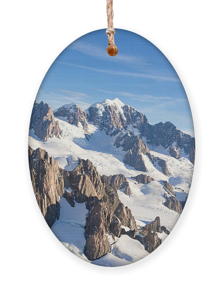 Ice Ornament featuring the photograph Aerial View Landscape Of Mountain Cook by Vichie81