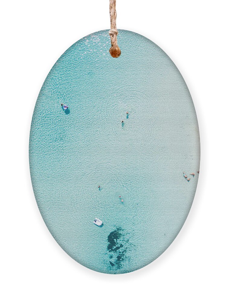 Parasol Ornament featuring the photograph Aerial View Of Sandy Beach by Paul Prescott