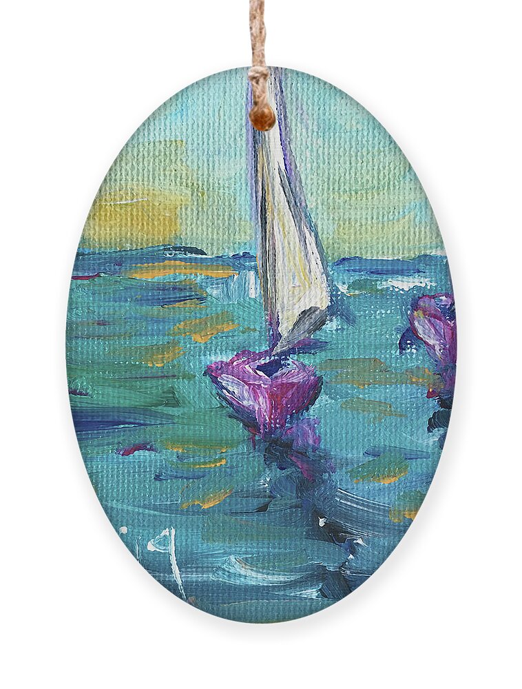 Sailboats Ornament featuring the painting Afternoon Sail by Roxy Rich