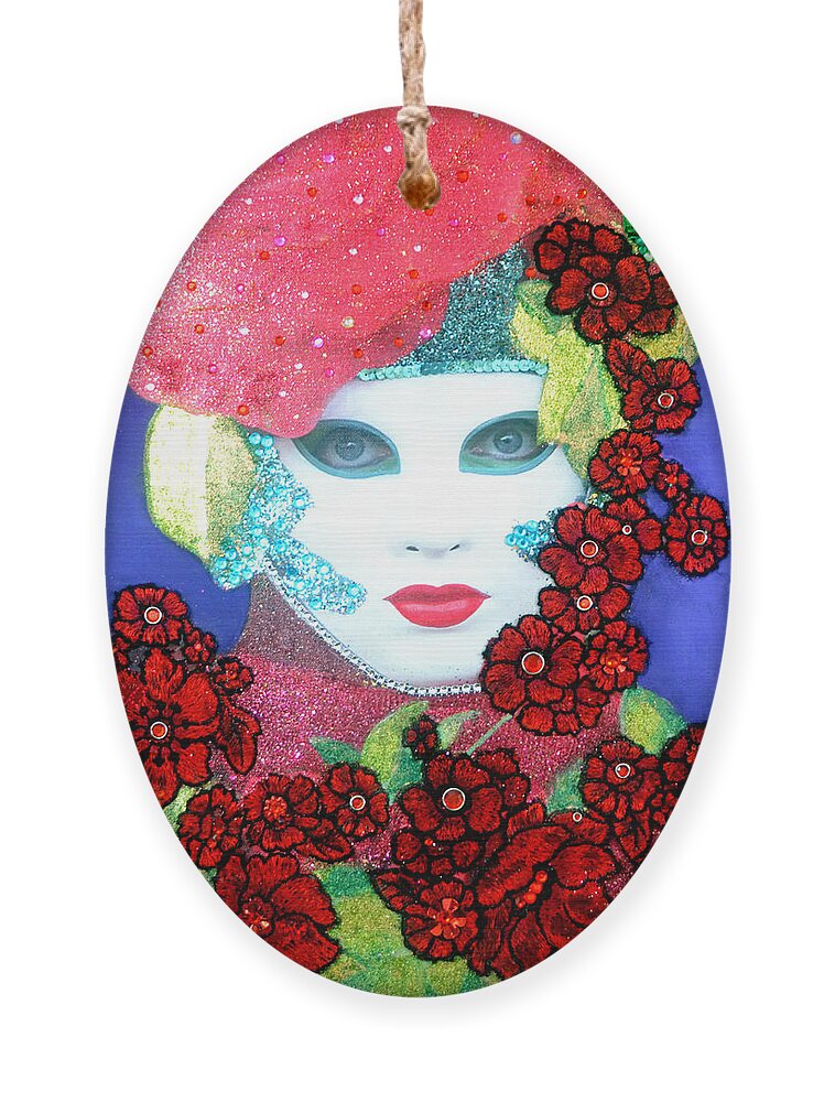 Mixed Media Ornament featuring the mixed media Allegro - The Carnival of Venice by Anni Adkins