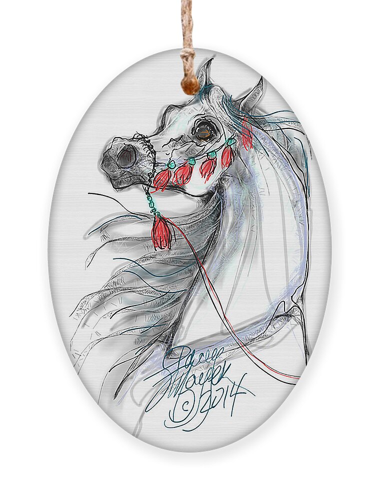 Arabian Mare Ornament featuring the digital art Always Equestrian by Stacey Mayer