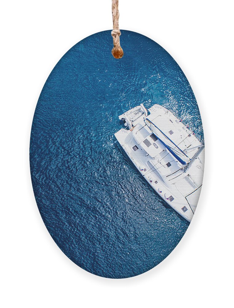 Sailboat Ornament featuring the photograph Amazing View To Yacht Sailing In Open by Im photo