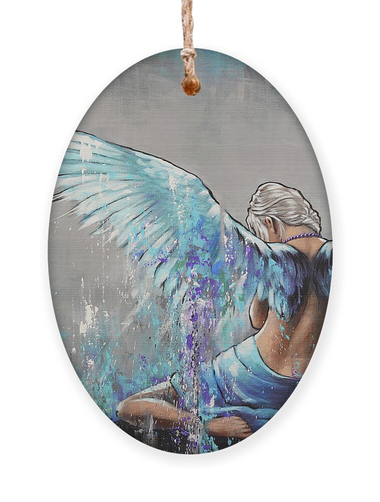 Angel Ornament featuring the painting Angelica by Glenn Pollard