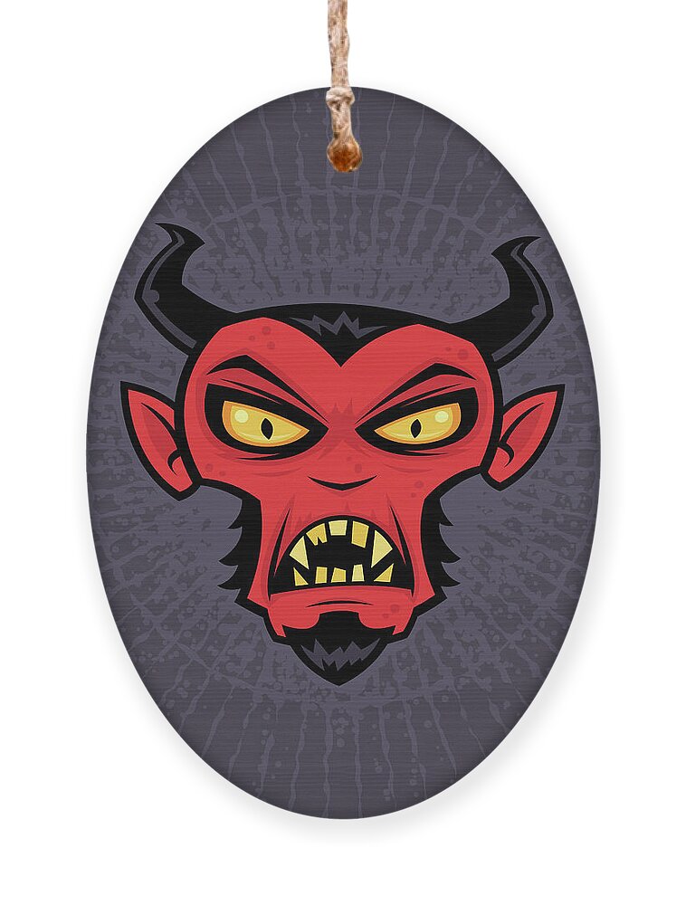 Demon Ornament featuring the digital art Mad Devil by John Schwegel