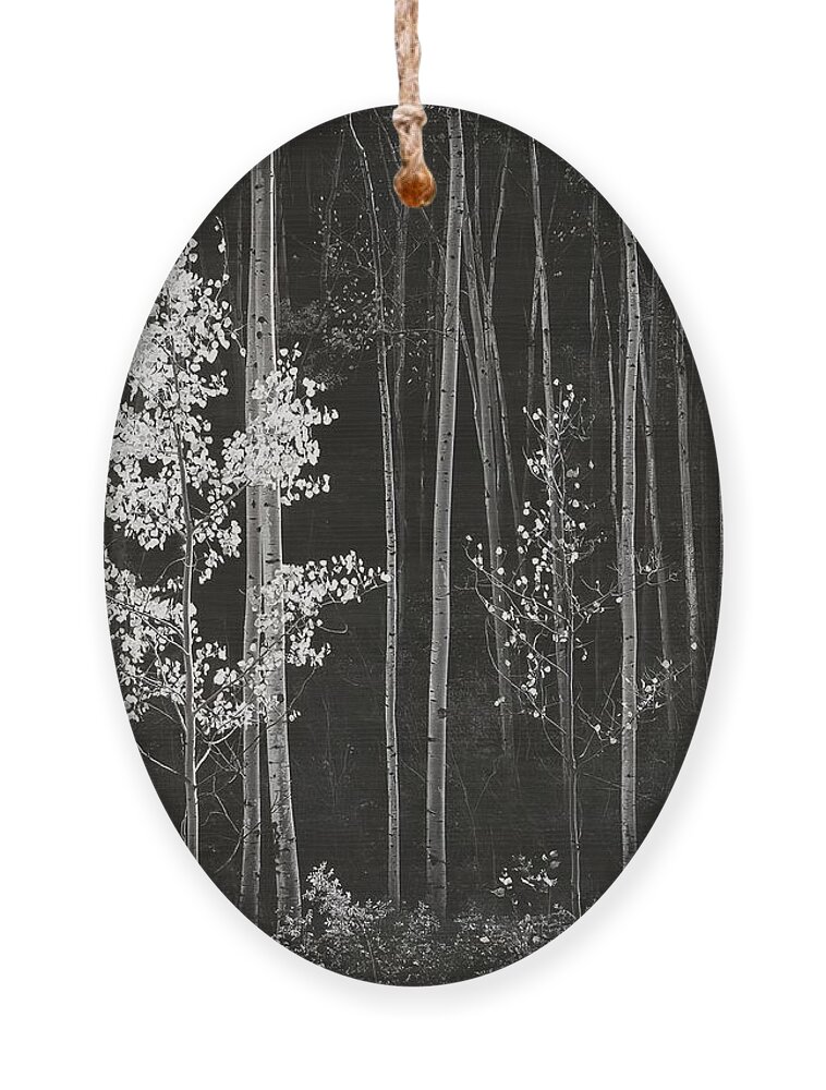 Ansel Adams Ornament featuring the digital art Aspens Northern New Mexico by Ansel Adams
