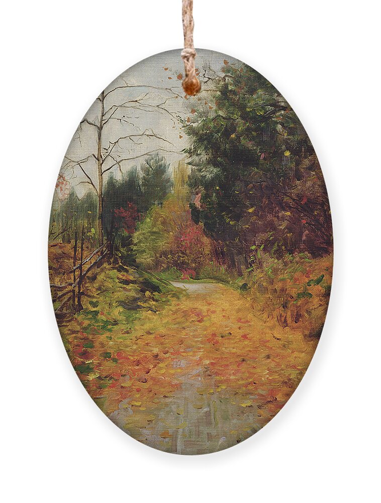 Kolstoe Ornament featuring the painting Autumn Subject by Fredrik Kolstoe