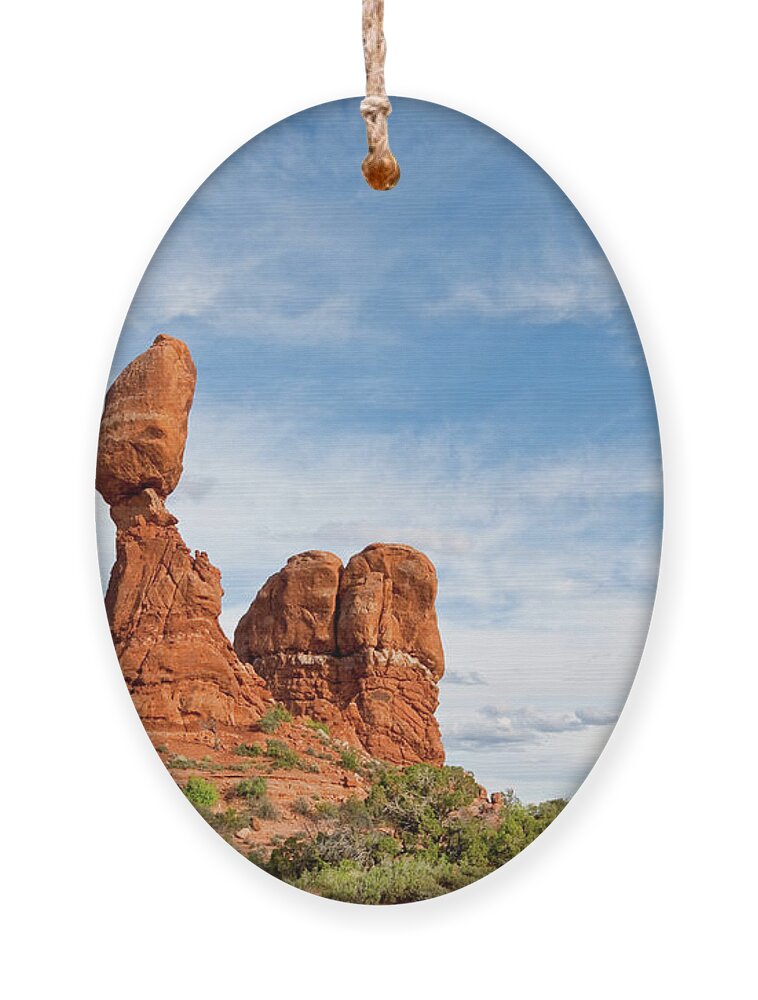 Arches National Park Ornament featuring the photograph Balanced and Ham Rocks by Jeff Goulden