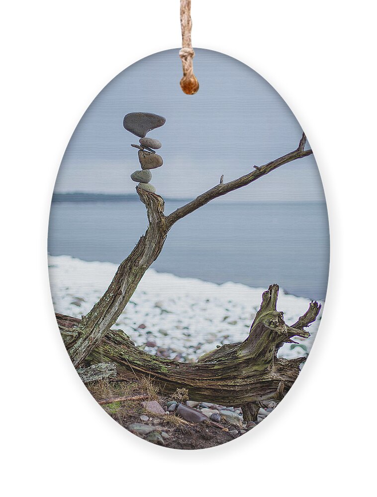 Meditation Zen Yoga Mindfulness Stones Nature Land Art Balancing Sweden Ornament featuring the sculpture Balancing art #29 by Pontus Jansson