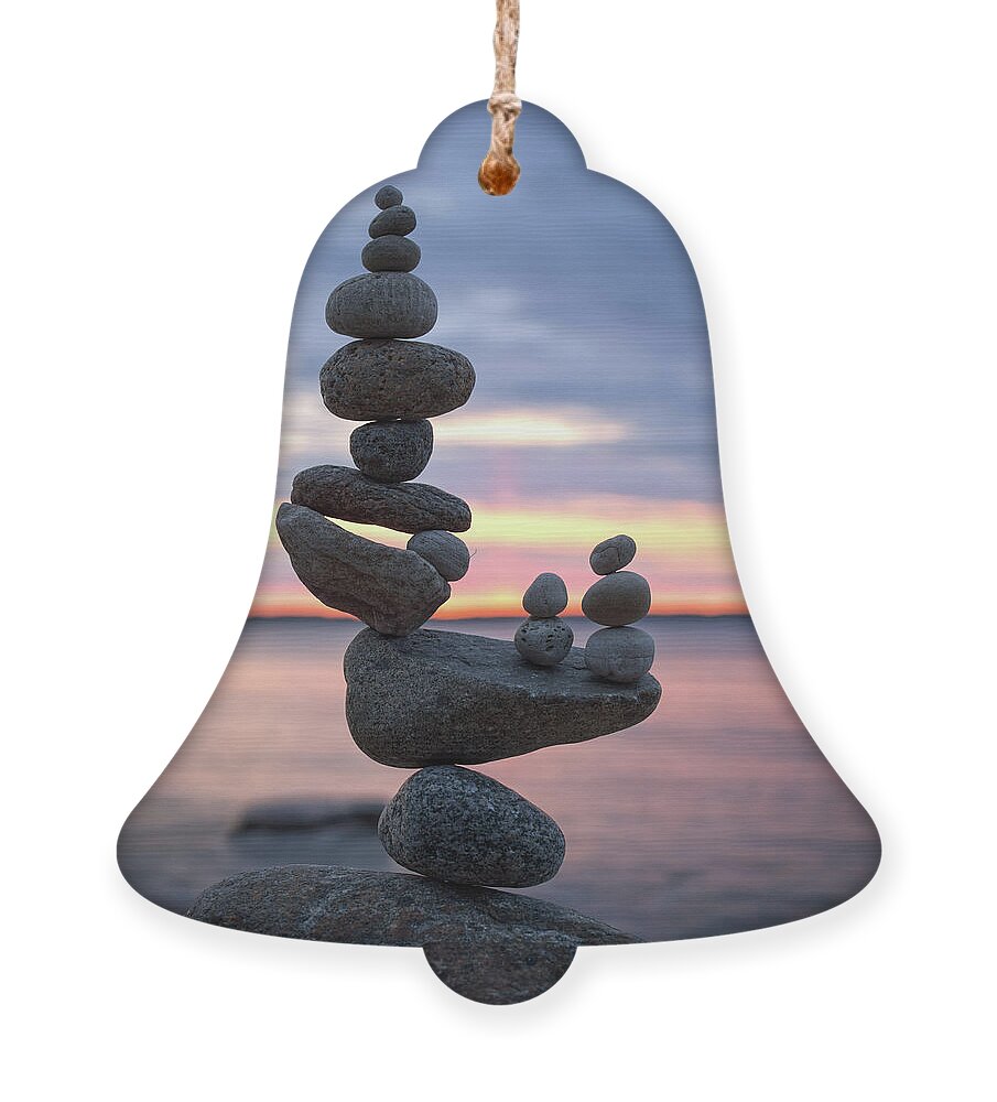 Meditation Zen Yoga Mindfulness Stones Nature Land Art Balancing Sweden Ornament featuring the sculpture Balancing art #67 by Pontus Jansson