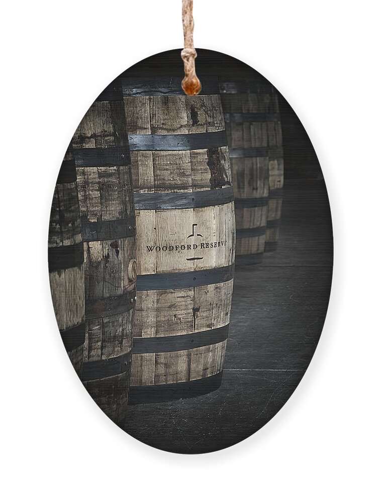 Woodford Reserve Ornament featuring the photograph Barrels of Bourbon by Susan Rissi Tregoning