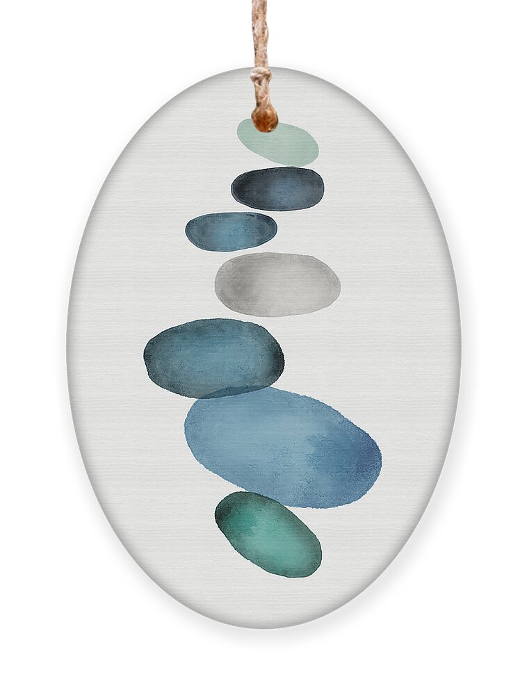 Modern Ornament featuring the painting Beach Stones 1- Art by Linda Woods by Linda Woods