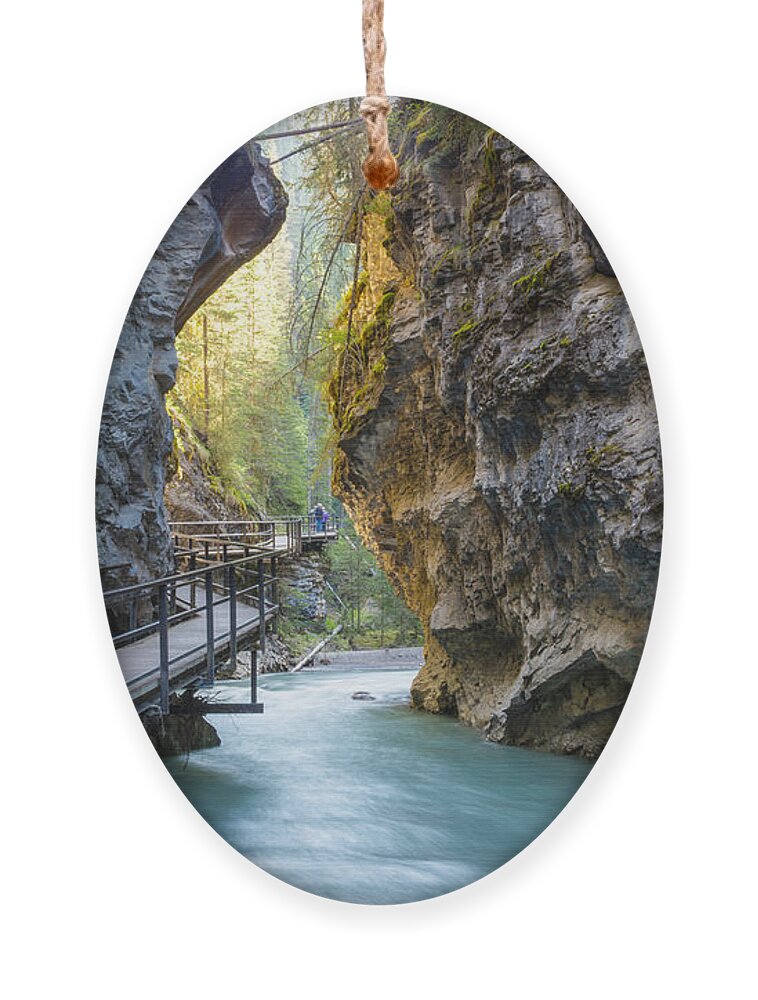 Scenic Ornament featuring the photograph Beautiful Johnston Canyon Walkway by Chase Clausen
