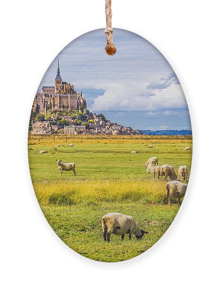 Castle Ornament featuring the photograph Beautiful View Of Famous Historic Le by Canadastock