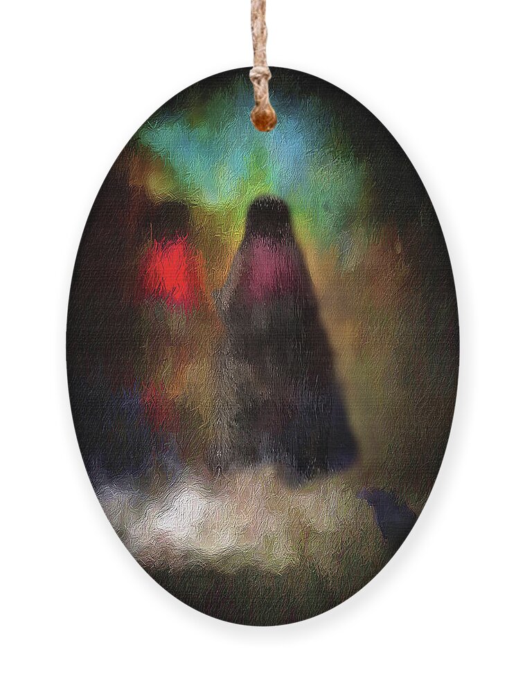  Ornament featuring the digital art Befriending The Witch by Melissa D Johnston