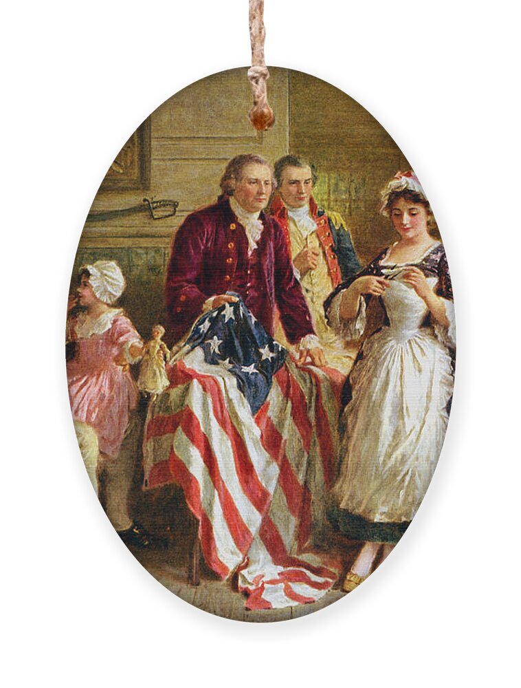 #faatoppicks Ornament featuring the painting Betsy Ross and General George Washington by War Is Hell Store