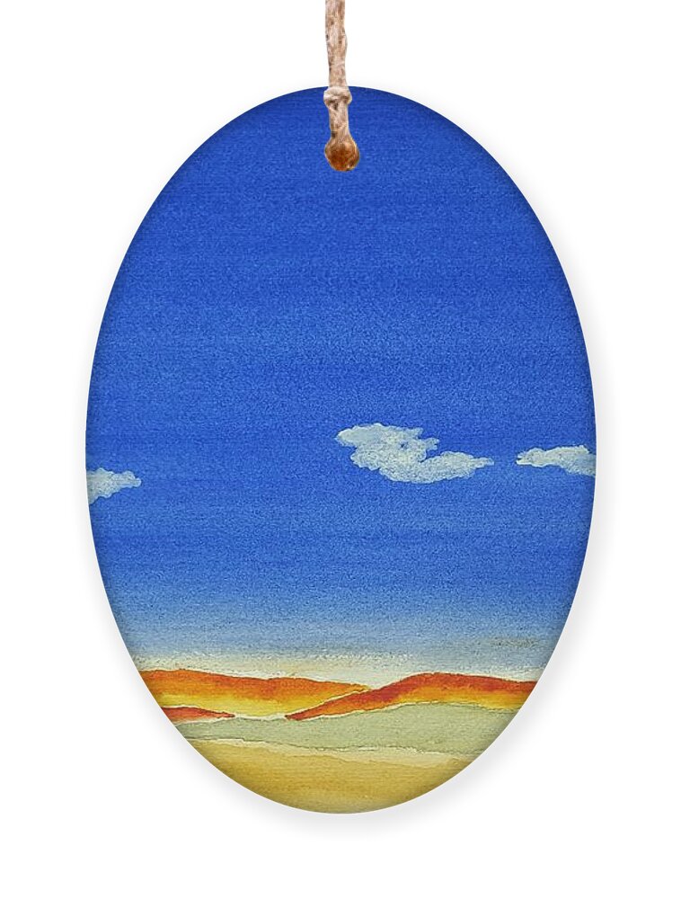 Watercolor Ornament featuring the painting Big Sky Lore by John Klobucher